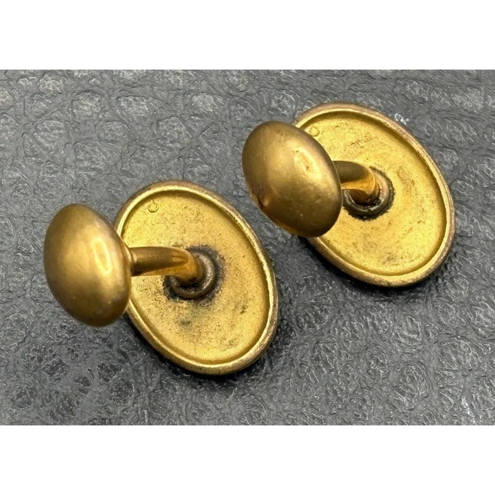 Antique Victorian Gold Filled Cufflinks Paste Stone Star Burst Swirl Bean Back